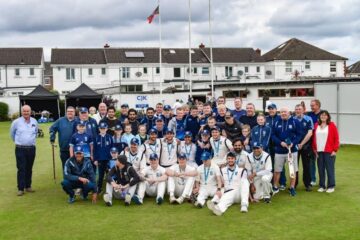 Members of Balbriggan Cricket Club are celebrating winning the Cricket Leinster Championship